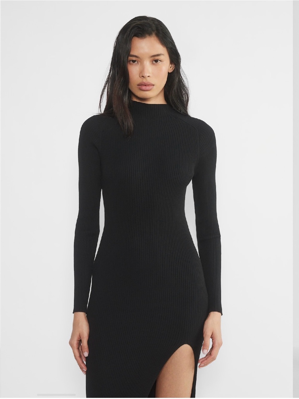 aritzia wilfred alchemy mock neck ribbed dress